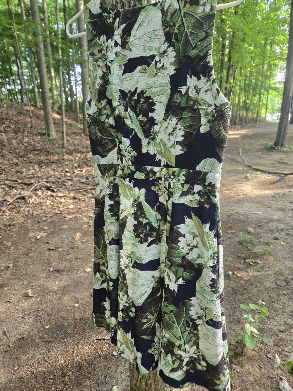 Cynthia Steffe Black and Green Floral Mini Dress